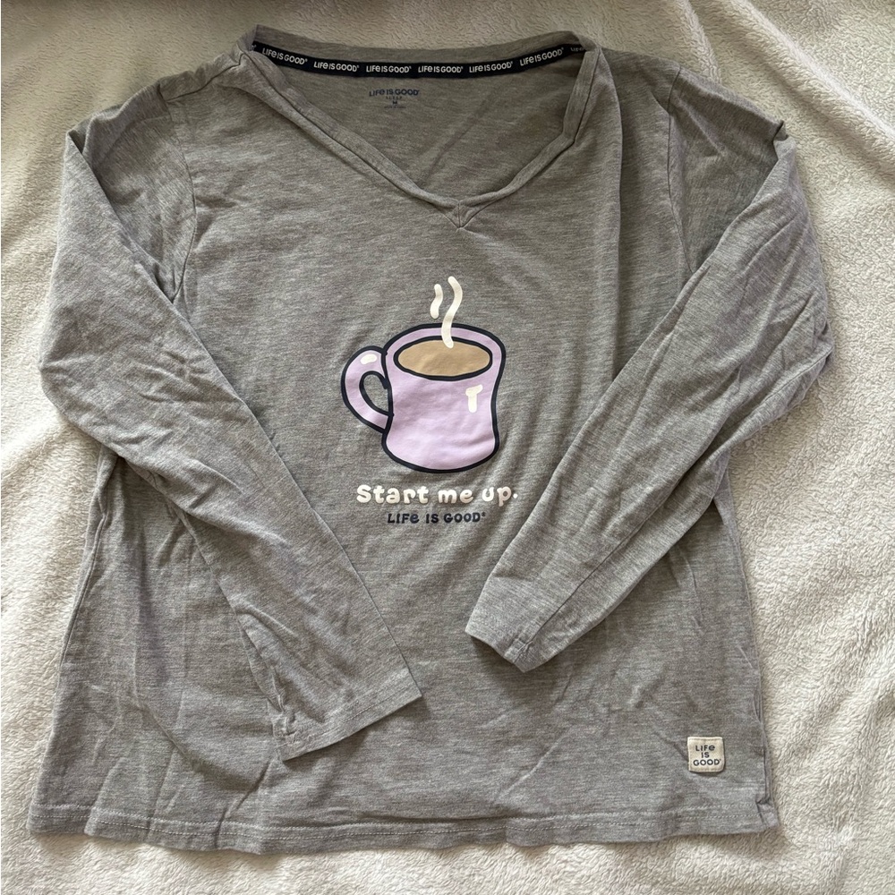 Life Is Good Gray Long Sleeve Shirt
